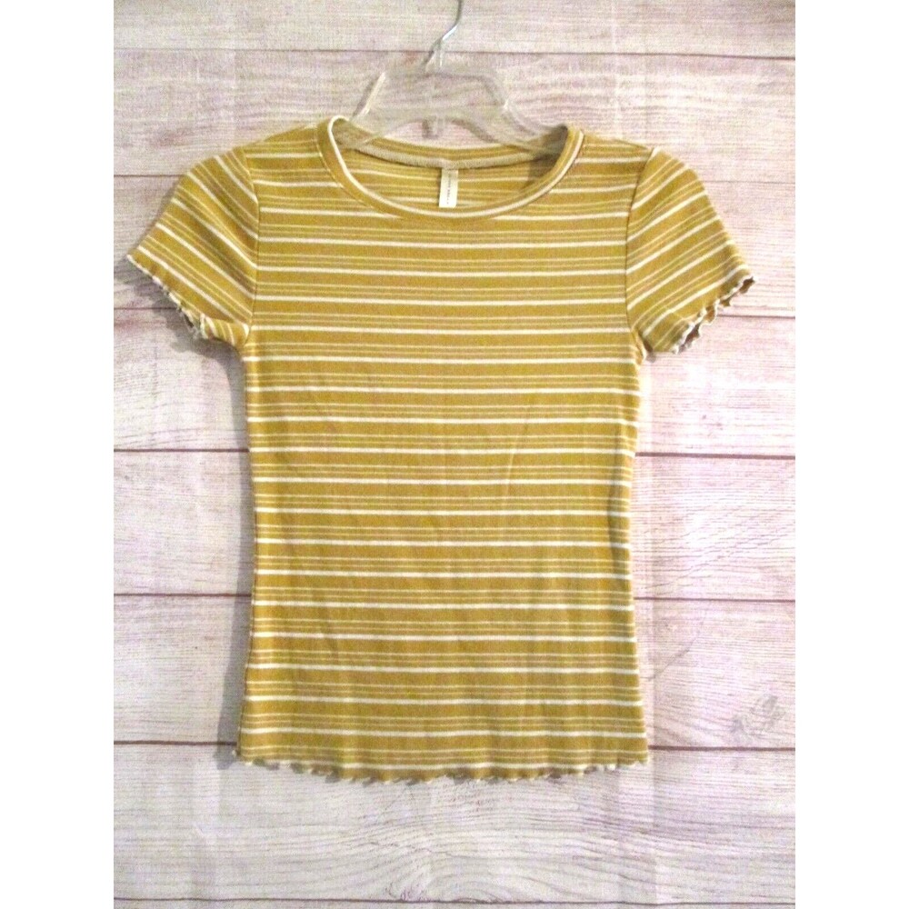 Aeropostale Live Love Dream Cropped T-Shirt Women's Size Small Striped